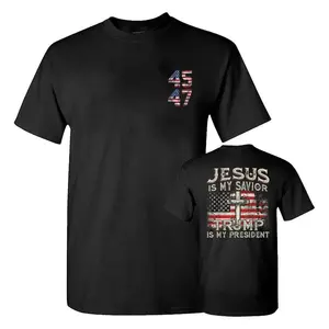 Jesus Is My Savior Trump Is My President American Flag T-Shirt, Trump 2026 Shirt, Trump Supporters 2026 Shirt, Gift For Trump Fans, Election 2026, Full Colors, Full Sizes, For Men, For Women