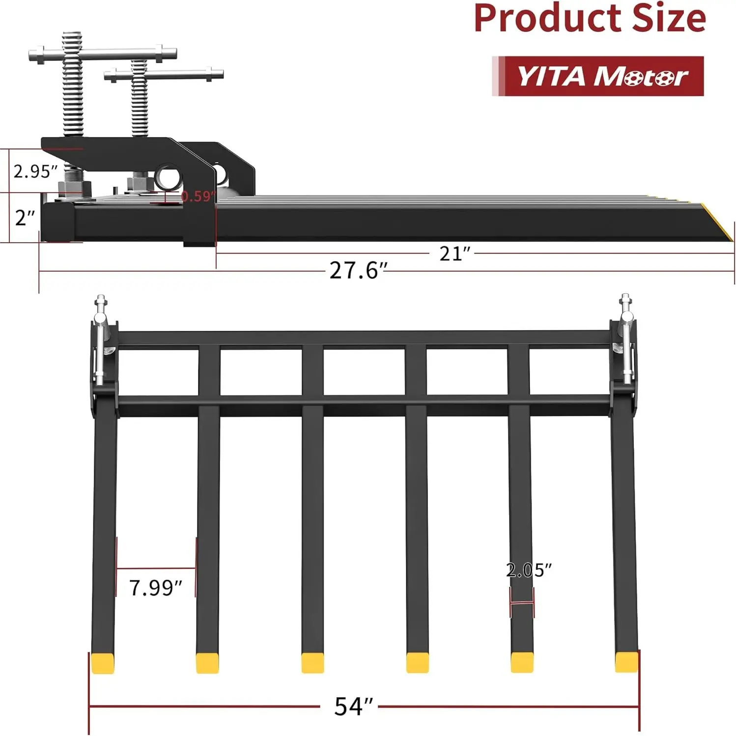 6 Debris Forks - 58" 4000 lbs 
