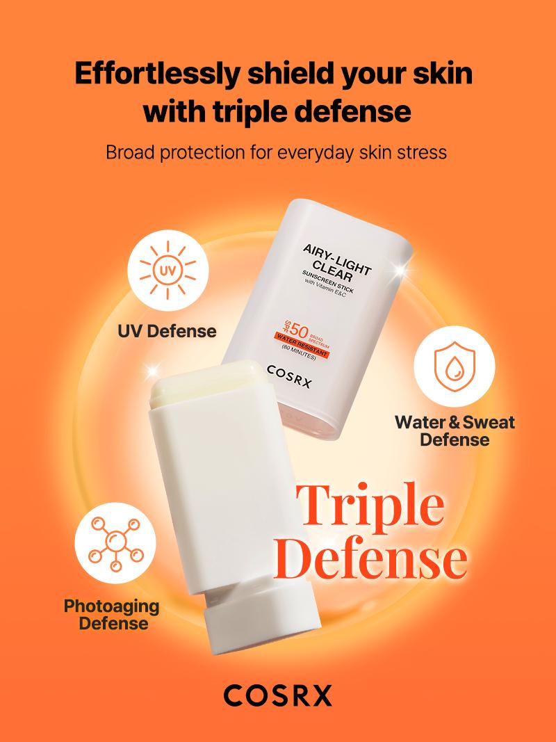 [COSRX OFFICIAL] COSRX AIRY-LIGHT CLEAR SUNSCREEN STICK_(OTC)_19 g