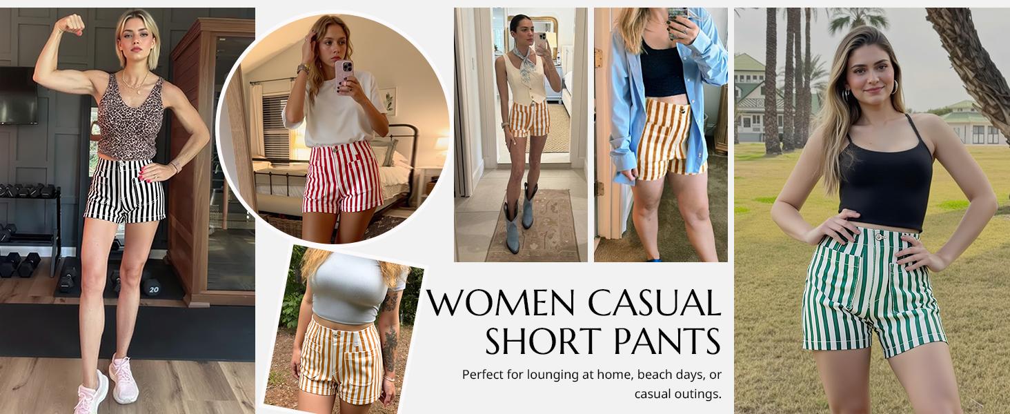 Cicy Bell Womens Summer Striped Jean Shorts Casual High Waisted Wide Leg Denim Shorts Above The Knee Beach Vacation Jorts Cicy Bell Womens Summer Striped Jean Shorts Casual High Waisted Wide Leg Denim Shorts Above The Knee Beach Vacation Jorts