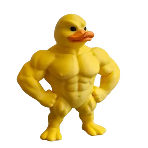 1pc Muscle Duck Statue - 3D Desktop Decor, Cute Bookshelf Whimsical Figurine, Multifunctional Indoor/Outdoor Decoration