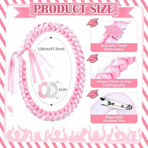 Kids Graduation Leis Class of 2026 Necklace Ribbon Leis 47 inches Double Braided Preschool Graduation for Preschool Kids Students Teachers Boys Girls for Graduation Ceremony Party Celebration Graduation Campus Supplies Pretty Bracelet Costume