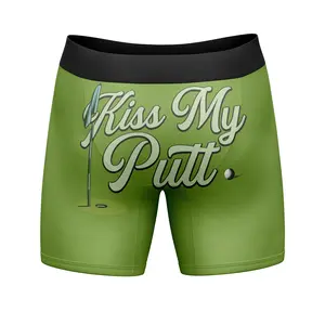 Mens Funny Boxers Kiss My Putt Sarcastic Golf Novelty Underwear for Men Funny Graphic Boxers Sarcastic  Funny Golf  Mens Novelty Boxer Briefs Green -
