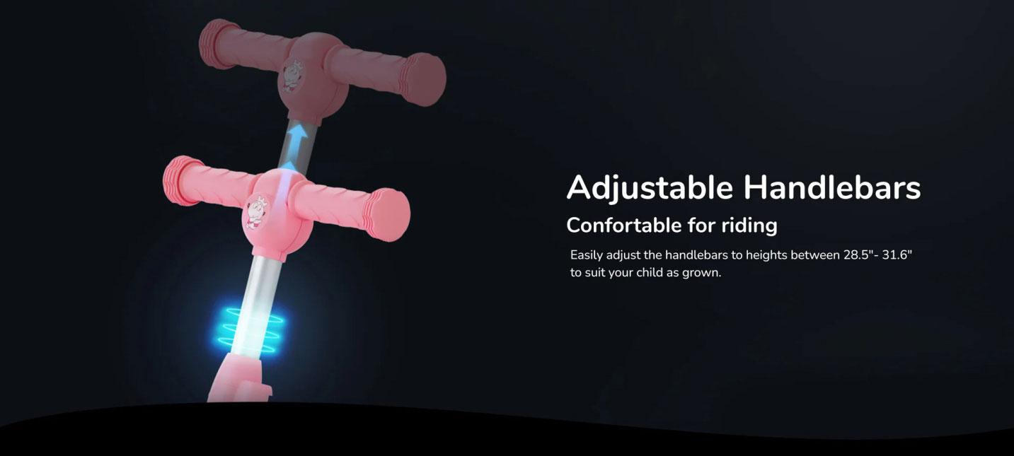 【Christmas gift】Balance Electric Scooter for Kids Ages 3-12, 3 Adjustable Height Toddler Motorized Scooters, Bluetooth Music Speaker, LED Light 3 Wheels, Thumb Accelerator, Balance Training Scooter for Toddlers,Foldable Scooter for Girls/Boys