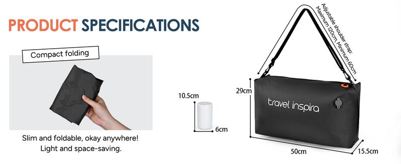 travel inspira Ultra-Durable Nylon 22L Vacuum Travel Bags with Pump,Space Saver, Organizer for Suitcases & Backpacks, Reusable, Lightweight, IP67 Airtight Zipper Seal,2-Bags Set,Storage Bag for Outdoor