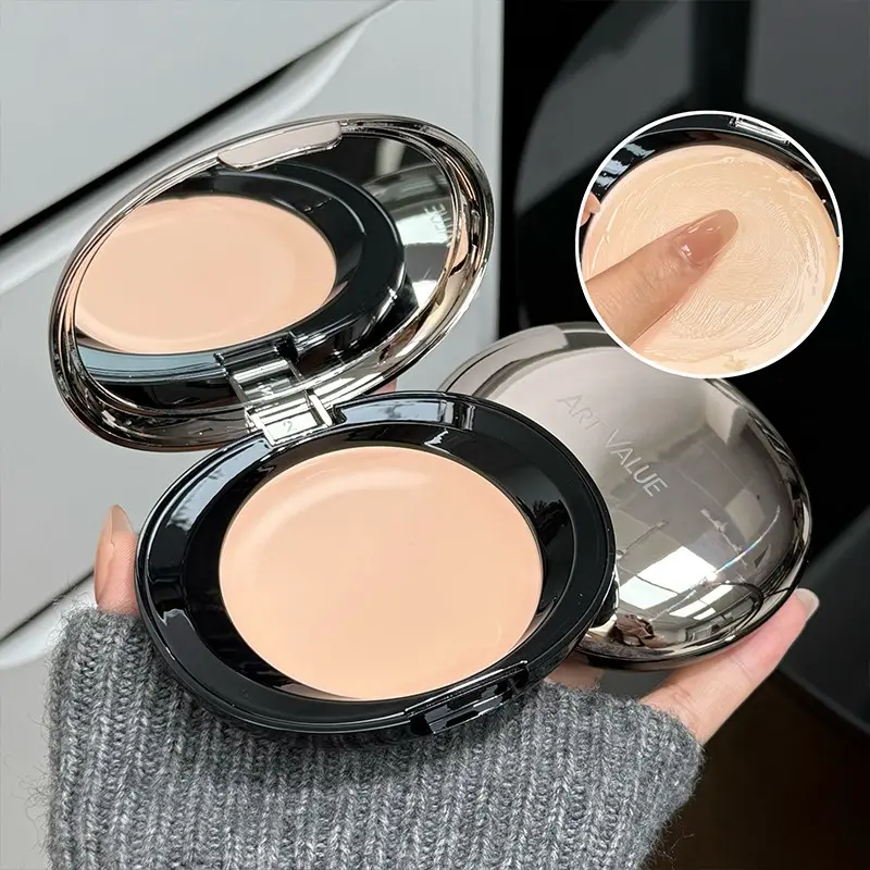 Velvet Foundation Cream, Makeup Cosmetic, Lightweight Face Cosmetic, 2-in-1 Foundation & Concealer, covers spots, acne scars with full coverage, blendable long lasting, with a lightweight cream base ideal for dry skin, suitable for all skin tones