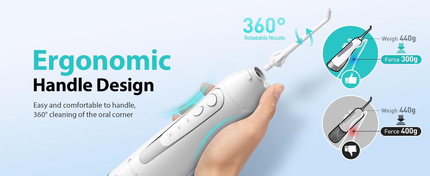 COSLUS CX20 Water Flosser Teeth Pick: with Lightweight Handle,HandlePortable Cordless Oral Irrigator,Includes Five Nozzle(Tongue Cleaner),Rechargeable Travel Irrigation Cleaner IPX7 Waterproof Electric Flossing Machine for Teeth Cleaning,White COSLUS CX20 Water Flosser Teeth Pick: with Lightweight Handle,HandlePortable Cordless Oral Irrigator,Includes Five Nozzle(Tongue Cleaner),Rechargeable Travel Irrigation Cleaner IPX7 Waterproof Electric Flossing Machine for Teeth Cleaning,White