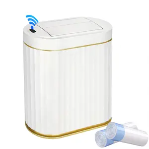 Bathroom Trash Can, 2 Gallon Automatic Trash Can with Lid, Motion Sensor Trash Can with 2 Rolls of Trash Bags, 12” x 6” x 12.5” Automatic Trash Cans Touchless with Anti-Slip Base, Ipx5 Waterproof, Odor-Proof, Easy to Assemble for Bathroom
