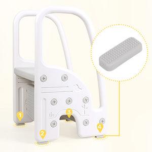 GARVEE Adjustable Step Stool for Toddlers - Perfect for Bathroom, Kitchen, and Potty Use, Featuring a Safe Handle for Easy Climbing and Stability, Ideal for Growing Children to Reach Counters and Sinks GARVEE Adjustable Step Stool for Toddlers - Perfect for Bathroom, Kitchen, and Potty Use, Featuring a Safe Handle for Easy Climbing and Stability, Ideal for Growing Children to Reach Counters and Sinks