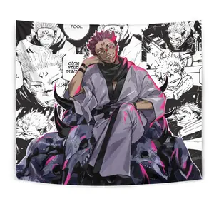 Sukuna Ryoumen Tapestry, JJK Flag, Wall Banner, Anime Jujutsu Kaisen Fan Gift, Manga Home Decor, Room Decoration, Otaku Dorm Poster
