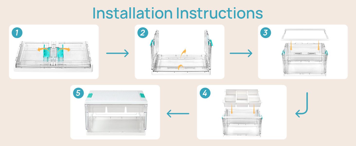 【Live Only】Vtopmart 2 Pack 24QT Plastic Storage Box for Arts Crafts Stationery Lego Kids Building Blocks Sewing Kit & Small Tools