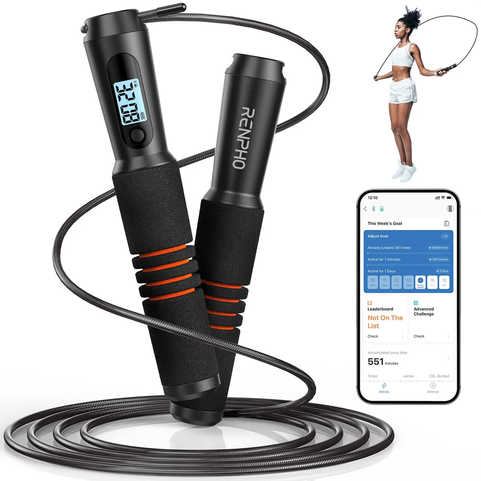 [Livestream Exclusive] RENPHO Smart Jump Rope Gym Gifts for Men and Women