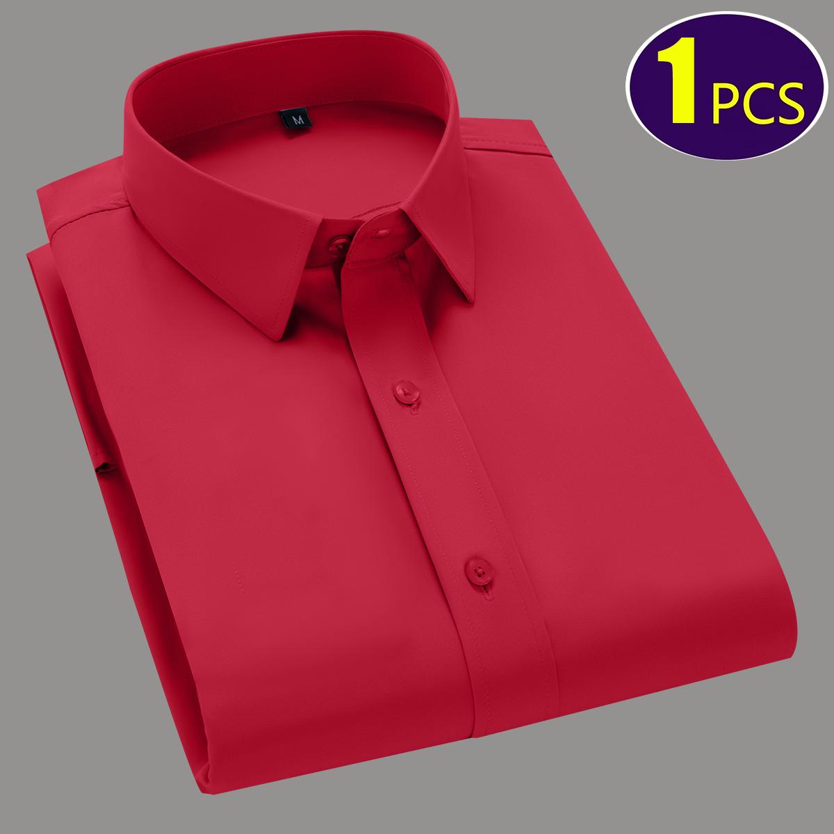 8-Pack Men's Long Sleeve Shirt Design Diamond Button Banquet Business Professional Dress Non-ironing Suit Shirt Casual Tooling