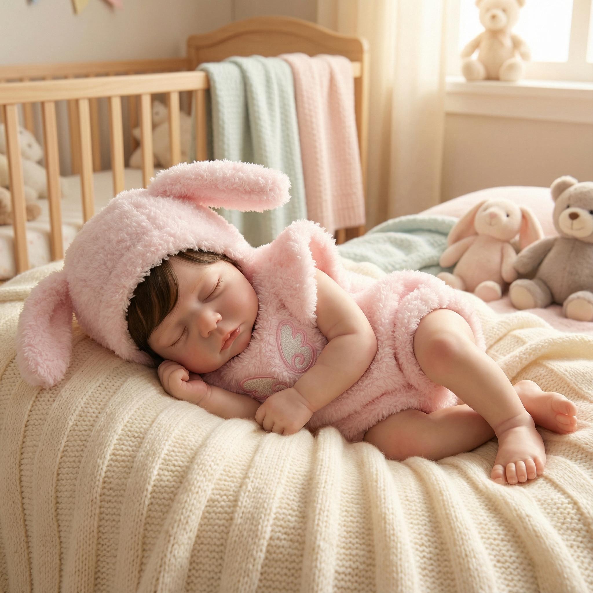 BABESIDE Lifelike Realistic Silicone Baby Doll Girl 16 Inch 4 lb Reborn Doll with Painted Hair Perfect Companion for Children Parents & Collectors