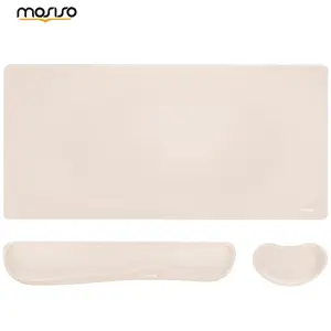 MOSISO Keyboard Mouse Pad Set, Gaming Mouse Pad&Keyboard Wrist Rest&Wrist Rest, Ergonomic Wristrests with Memory Foam Home Office Easy Typing Cushion Non-Slip Mousepad