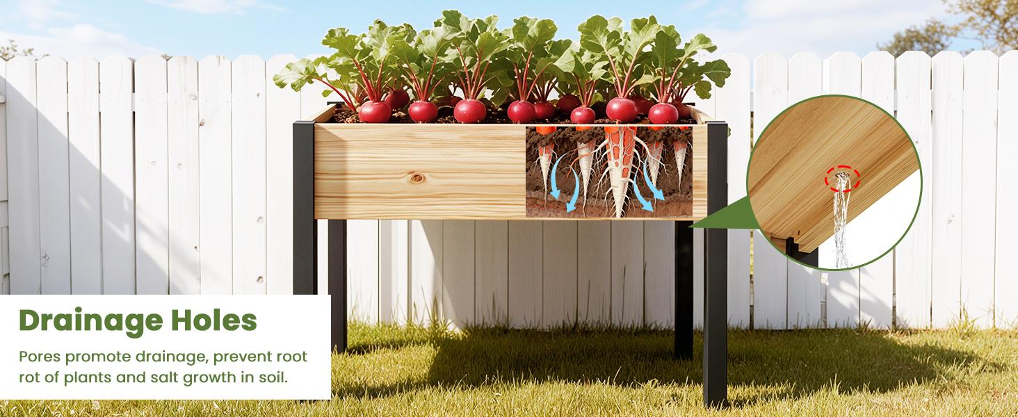 Lilypelle Wooden Raised Garden Bed with Legs, Elevated Reinforced Large Planter Box for Vegetable Flower Herb Outdoors, Beam and Column Structure, Unmatched Strength Outlast