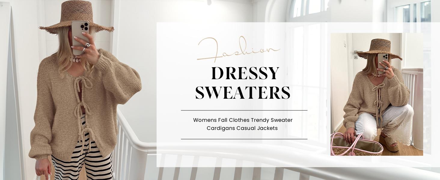 PrettyGarden Women's Tie Front Bow Cardigan Sweaters Chunky Knit Long Puff Sleeve Trendy Fall Winter Jacket Coats PrettyGarden Women's Tie Front Bow Cardigan Sweaters Chunky Knit Long Puff Sleeve Trendy Fall Winter Jacket Coats