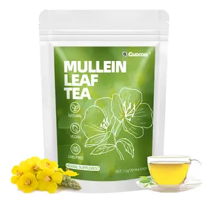 Pure Mullein Leaf Tea - Herbal Supplement for Breathing Support, Natural Vegan GMO Free, 20 Tea Bags for Lung Wellness