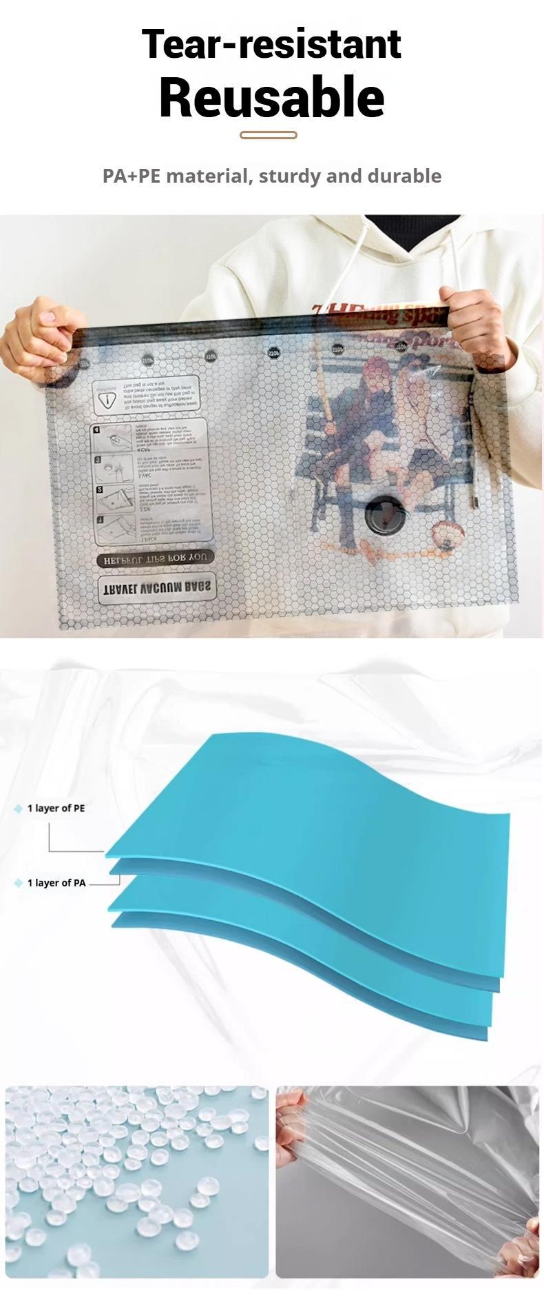 15-Pack Cordless Travel Vacuum Storage Compression Bag Set with Rechargeable Air Pump for Travel Luggage Suitcase Space Saver Clothes Zipper Pouches Home Essiential carry-on