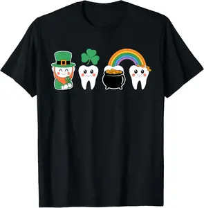 100% Cotton Funny St. Patrick’s Day Tooth Dentist St Patricks day dental T-Shirt