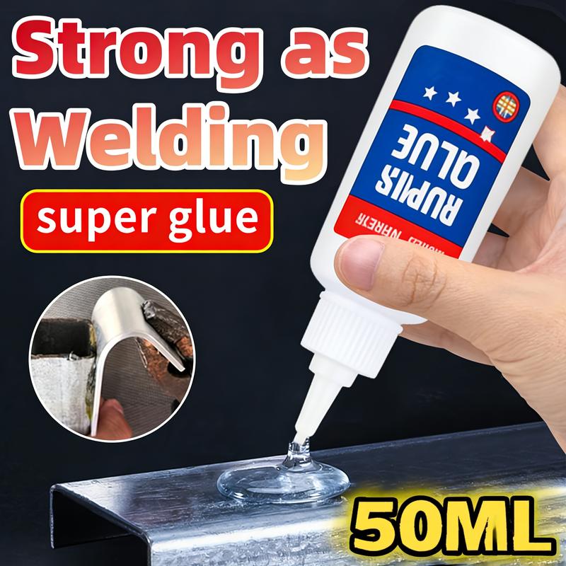 Magic Glue Shoe Glue New Super Glue 50ML Clear Strong Adhesive Fast Drying Cyanoacrylate for Wood Rubber Leather Plastic Metal Rhinestone Jewelry DIY Crafts
