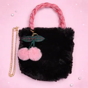 🍒✨ Cherry Fluff Kawaii Faux Fur Handbag ✨🍒
