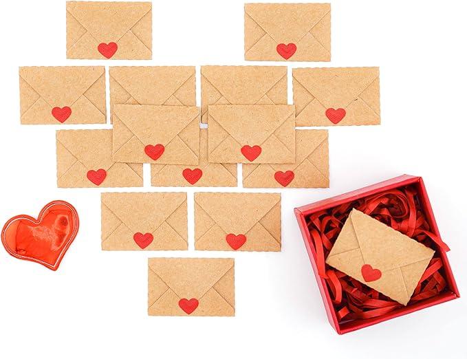 DIY Love Notes Box - Mini Blank Cards & Envelopes for Him Her - Cute Valentine’s Day Anniversary Gift for Boyfriend Valentine's Day