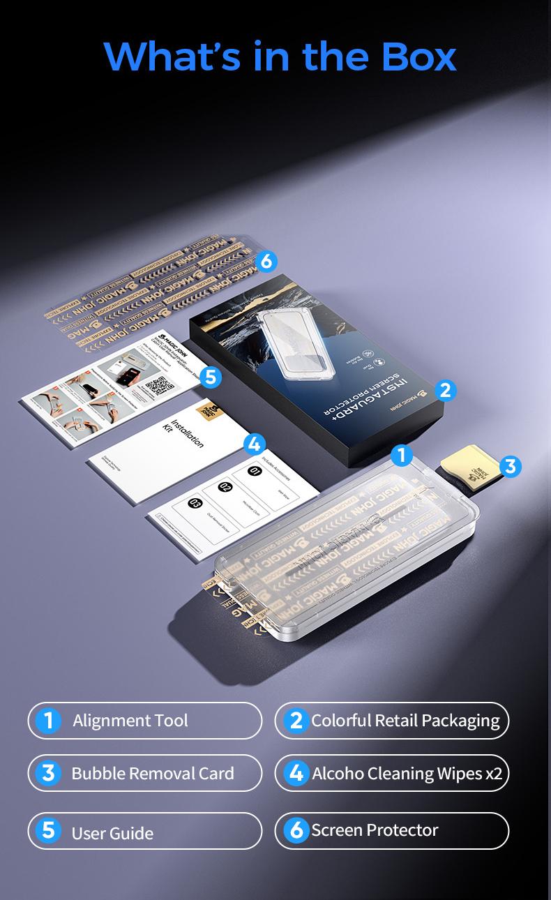 New MAGIC JOHN Premium Upgraded Privacy Screen Protector Dustproof Bubble-Free Design Ultra-Clear for iPhone & Samsung