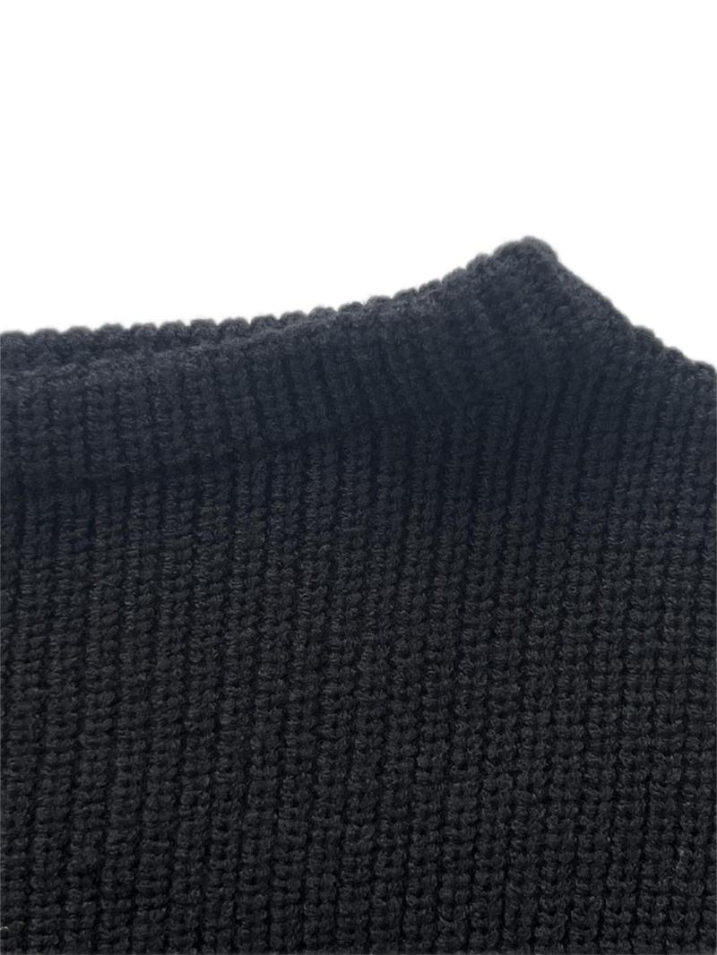 Joyfunear 2pc Set Top & Bottoms - Minimalist Crew Neck Long Sleeve Fitted Black Casual Basic Suits for Women