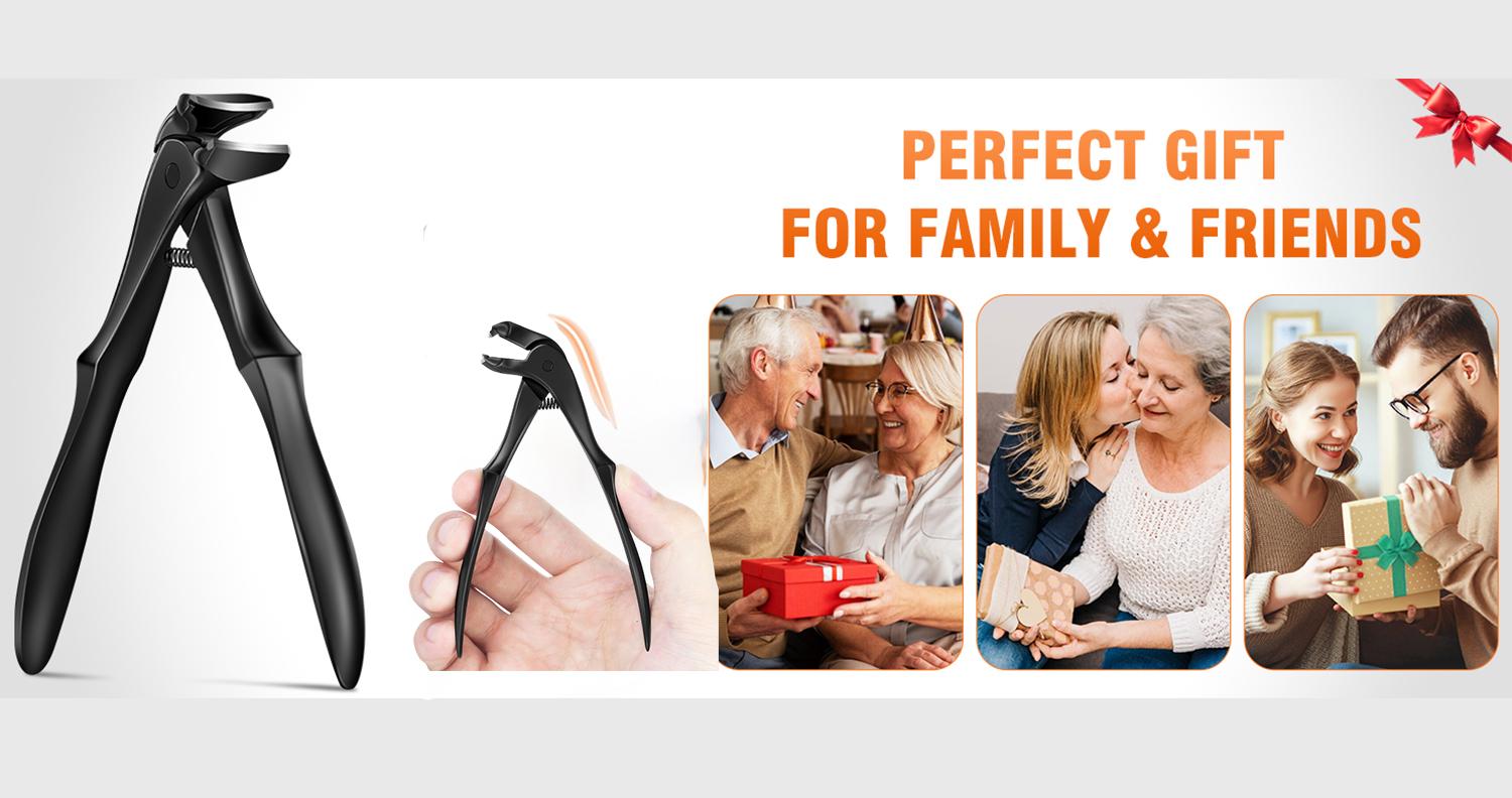 Extra-long handle nail clippers - elderly nail clippers - enhanced nail scissors suitable for thick and hard nails - curved toe nail clippers - wide-opening anti-splash design with storage compartment - precision stainless steel one-piece molding Manicure