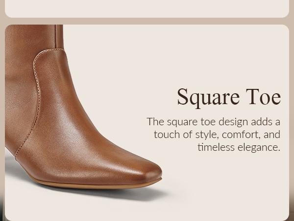 Mysoft Women's Kitten Heel Square Toe Fashion High Boots with Side Zipper, Winter Womensfashion Shoe, Elegant Boots for Women, Ideal Valentine's Day Gift Bota Footwear Mysoft Women's Kitten Heel Square Toe Fashion High Boots with Side Zipper, Winter Womensfashion Shoe, Elegant Boots for Women, Ideal Valentine's Day Gift Bota Footwear