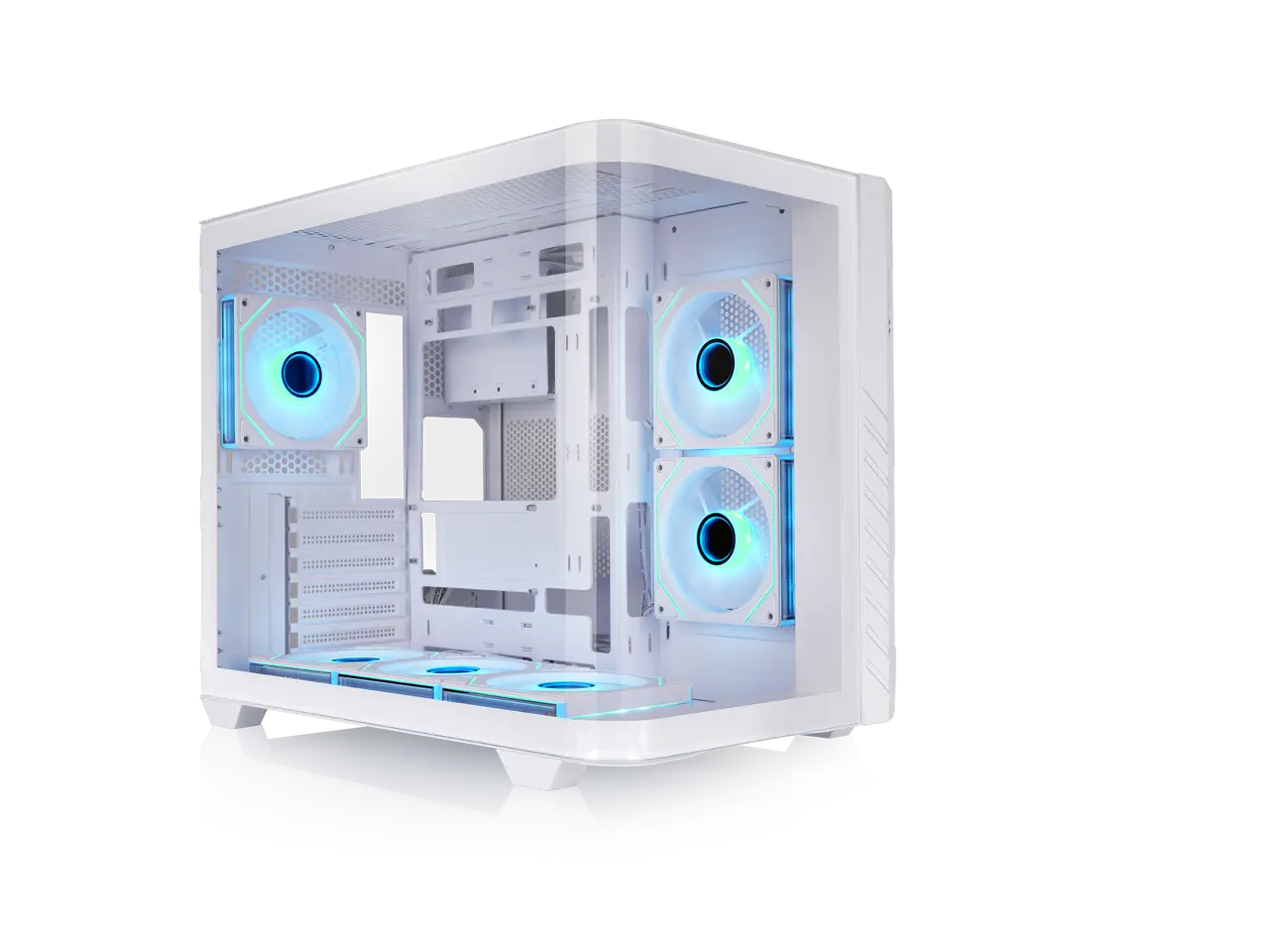 Thermaltake Vision 330 CR ARGB; Mid Tower; Curved Hinged TG panel; 6x120mm Infinity ARGB PWM Fans Included; 360mm Radiator Support; 420mm GPU Clearance; Hidden Connector Support; 250mm PSU; Snow