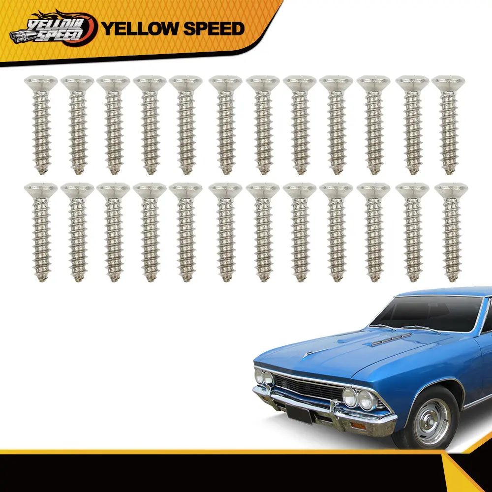 ALLGOOD Brand New 13/16in Chrome Torx Pan Head #8 Thread Bezel Mounting Body Screws - Car Accessory, Vehicle, 13/16” Long, Exact OEM Parts for 1964-1973 Chevelle SS Headlight Bezel, Marker Trim