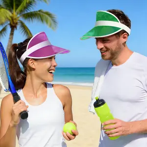 5-Pack Candy-Colored Sun Visors Premium Unisex One Size Fits All Golf 80s Style Various Colors Neon Sun Visors for Tennis
