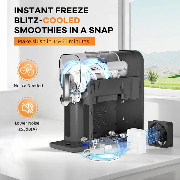 GARVEE Slushie Machine 70 oz (2.1L) , Frozen Drink Maker with 3 Preset Modes (Slush, Frappe, Milkshake), LED Display, Auto-Clean & One-Touch Dispensing, Ideal for Margaritas, Smoothies & Ice Cream