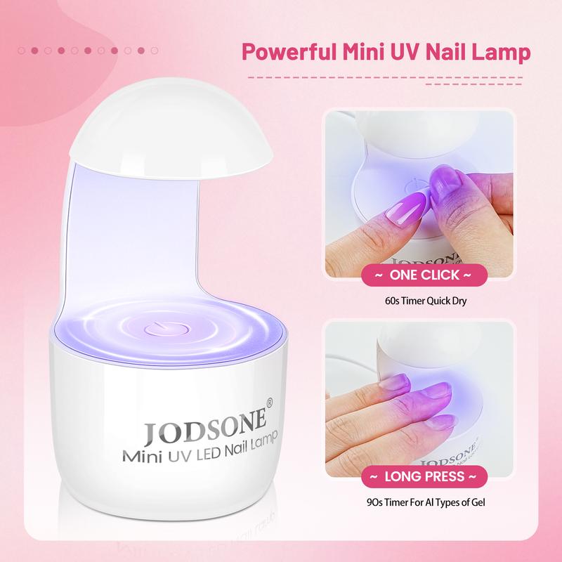 JODSONE 154pcs New Upgrade French Gel Nail Tips Kit French Tip Press on Nails Soft Fack Nail Tips Gel Nail Glue,Builder Gel,Top Coat,Nail Lamp All Included for Nail Art Easy DIY