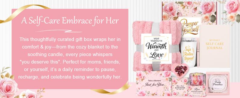 Self Care Gifts for Women Get Well Soon Gift Baskets,Valentine's Day Gifts for Women Spa Care Package Gift Box, Relaxing Thinking of You Gift for Mom Her Sister Best Friend Girlfriend