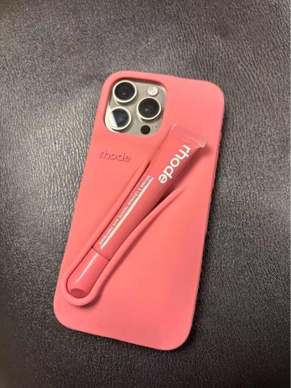 (Super sale 50%) 2026 Most-loved Colour Rhode Hailey Lip Gloss Holder Case, Soft Silicone Cover with Box and Lipstick For iPhone Girls
