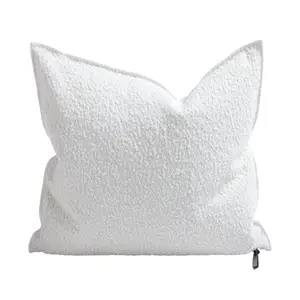 Canvas Wooly 26x26 Pillow in Blanc, from Maison de Vacances