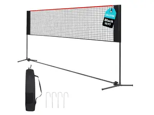 Height Adjustable Volleyball Net for Pool & Backyard, Portable Outdoor Sports Net with Carry Bag, 10FT/14FT/17FT, Red and Blue Available