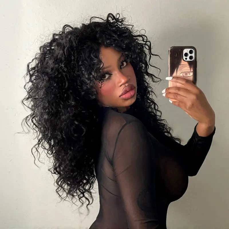 [Special Deal] Frodio Veralux™ Blend Human Hair Boho Curly Wig with Bangs Effortless Shaggy Waves #summervibes