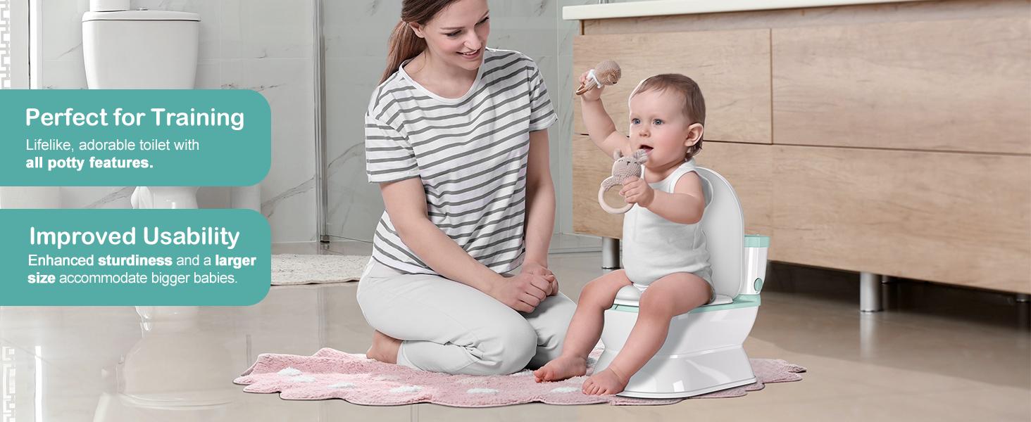 BabyBond Real Flip - Top Lid Toddler Potty, with Wipes Storage, Flushing Sounds & Toilet Paper Holder, Easy to Clean, Fun Baby Potty Chair