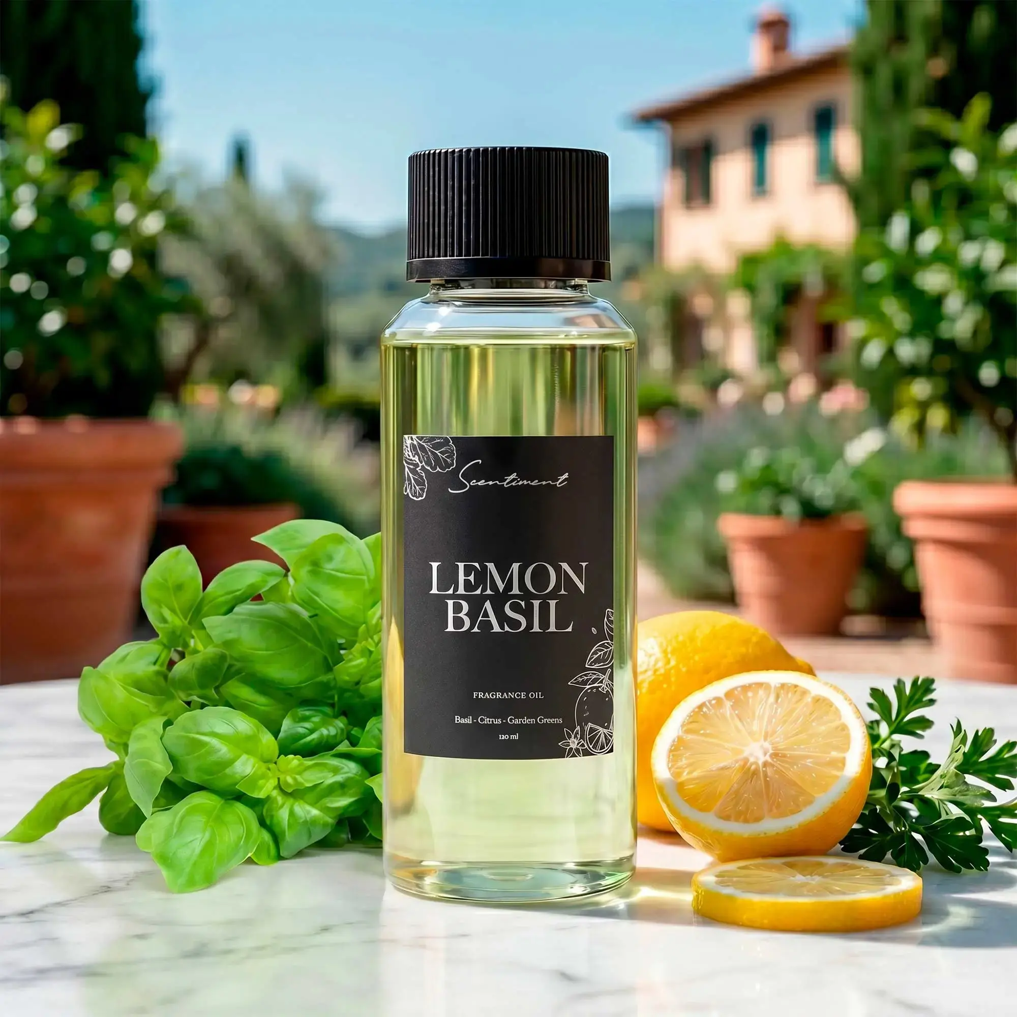 Lemon Basil Fragrance Oil | Fresh Citrus, Basil & Garden Greens Scent | Premium Diffuser Oil for Home Fragrance