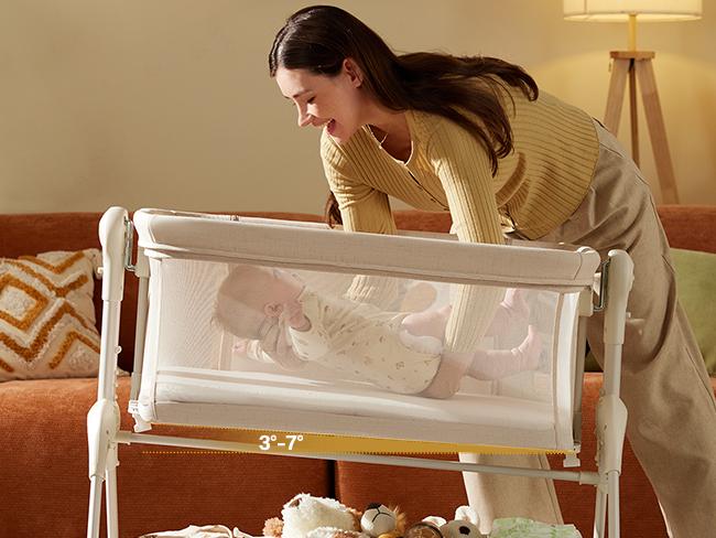 HARPPA Baby Bassinet 3-in-1 Rocking Cuddly Sway & Bedside storage Sleeper with Mattress Cover No Sheet for Cozy Nights Unisex Design Portable Sleeping Cot toddler bed