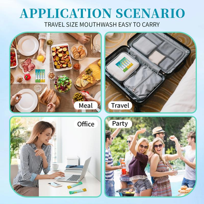 UNANA Natural Mouthwash Packets- Cold/Mild Mint Flavor, Alcohol-Free & Sugar-Free, 12hrs Protection for Strong Gums & Enhanced Breathing, Travel Size