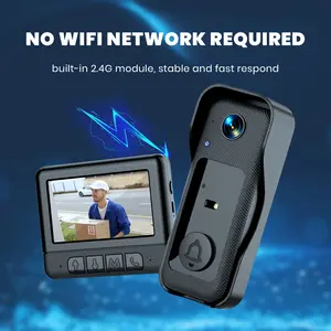 X6 Video Doorbell with Indoor Screen, SD Card Local Storage, No WiFi Needed, Waterproof & No Subscription