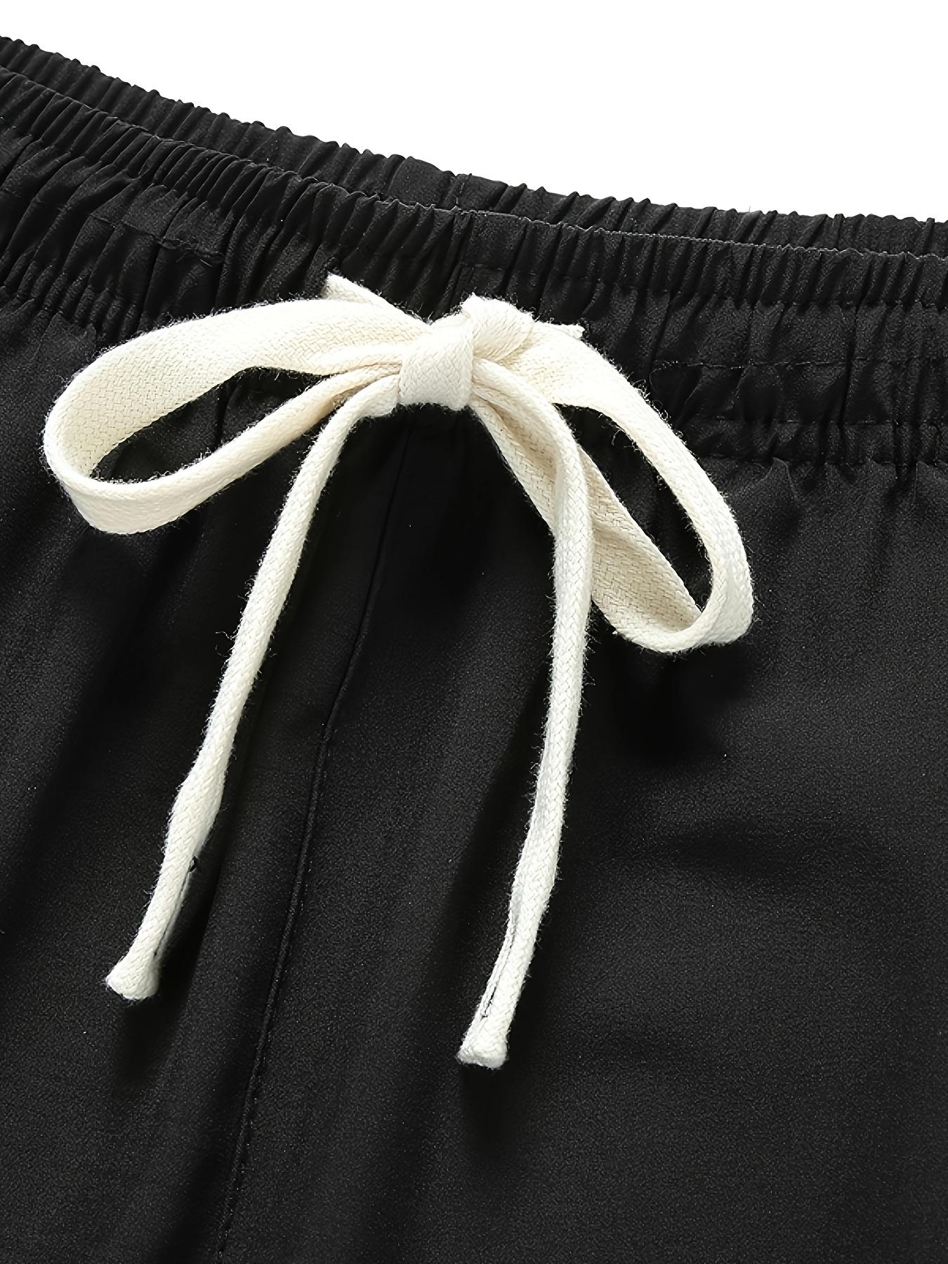 Men’s 4-Pack Plus Size Ice Silk Knee-Length Shorts — Lightweight, Breathable, Stretch Summer Wear with Drawstring Elastic Waist and Zipper Pockets; Simple Multi-Pocket Design for Everyday Use, Ideal for Running, Fitness, Travel, and Indoor/Outdoor Sports—