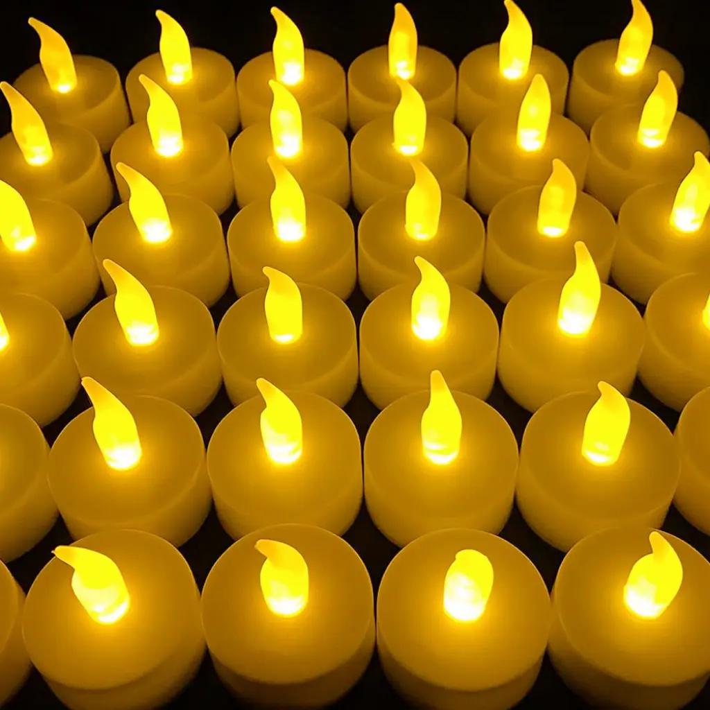 LED Tea Lights Candles- 36Pack Flameless Candles Realistic and Bright Flickering Long Lasting 200Hours for Holiday Celebration,Party, Home Decoration WarmWhite,Battery Operated
