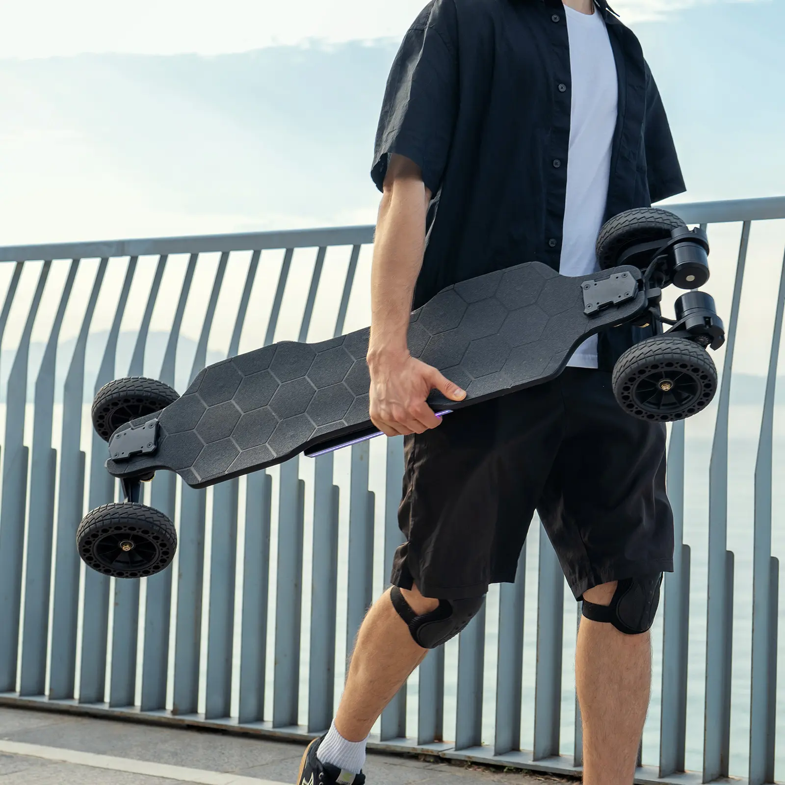 【Back To School】S10 High-Powered Electric Skateboard 32MPH Top Speed 28 Miles Range 3000W Motor | 8-Ply Maple+Fiberglass 6" Off-Road Wheels, LED Lights, Remote Control, UL2272 Certified for Commuting/Off-Road
