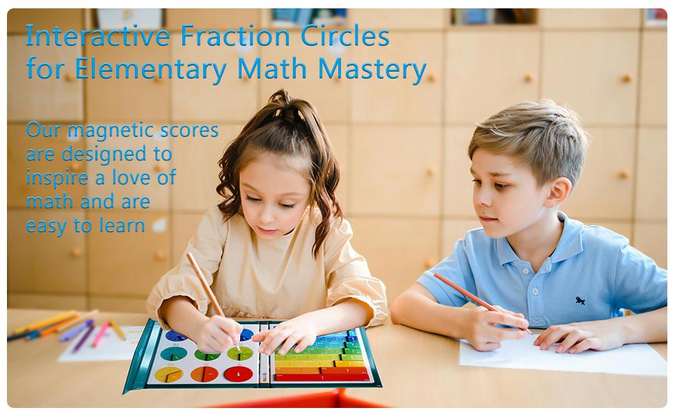 Magnetic Fraction Educational Puzzle Fraction Tiles and Circles, Equip Magnetic Score Disk Demonstrator, Math Manipulatives Enhance Early Primary School Mathematical Skills